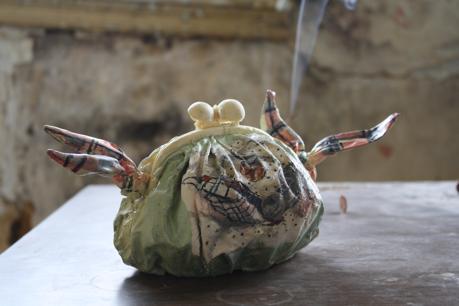 Front install shot of art by Amy Stober for Desk Show curated by Collisons Craft