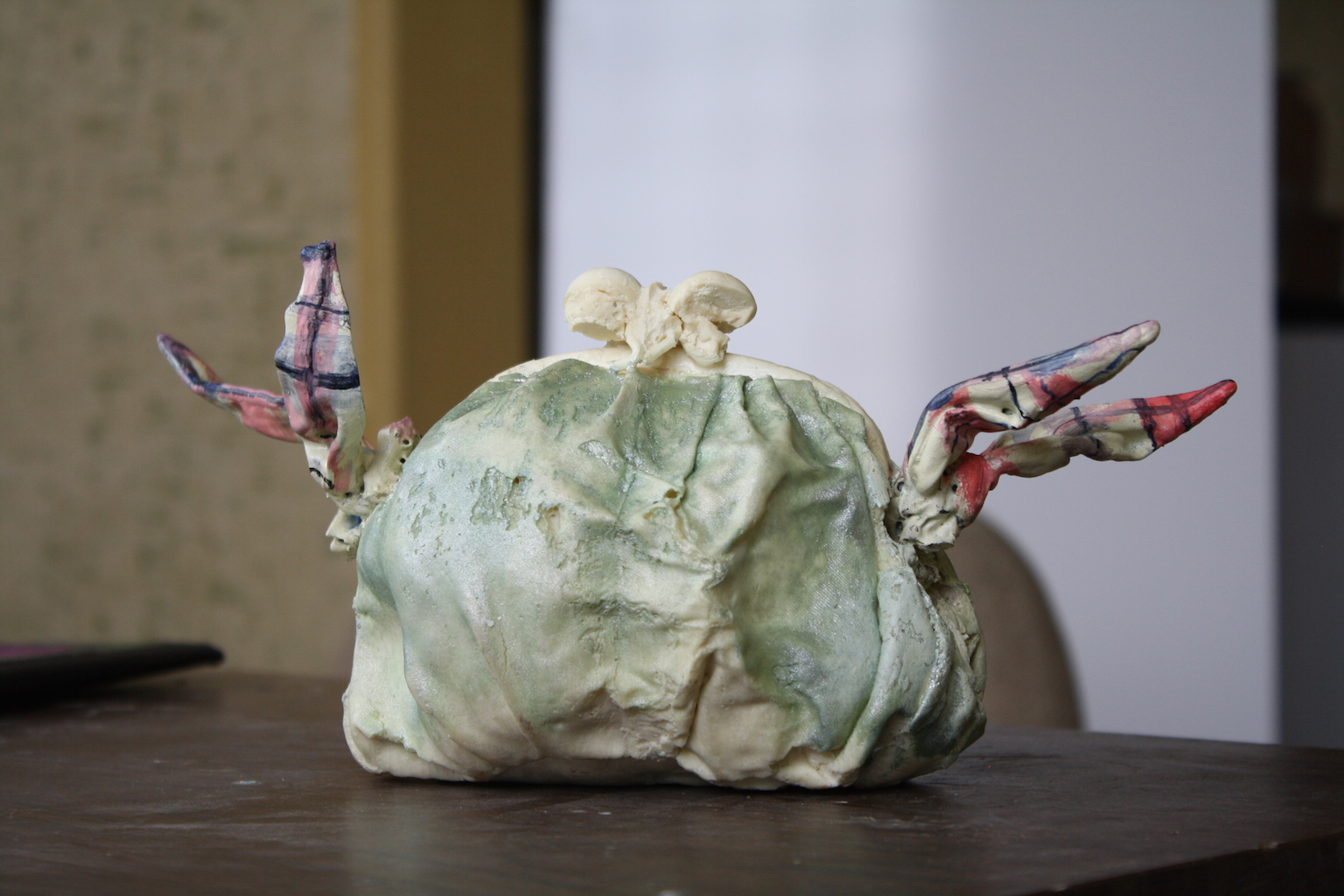Back install shot of art by Amy Stober for Desk Show curated by Collisons Craft
