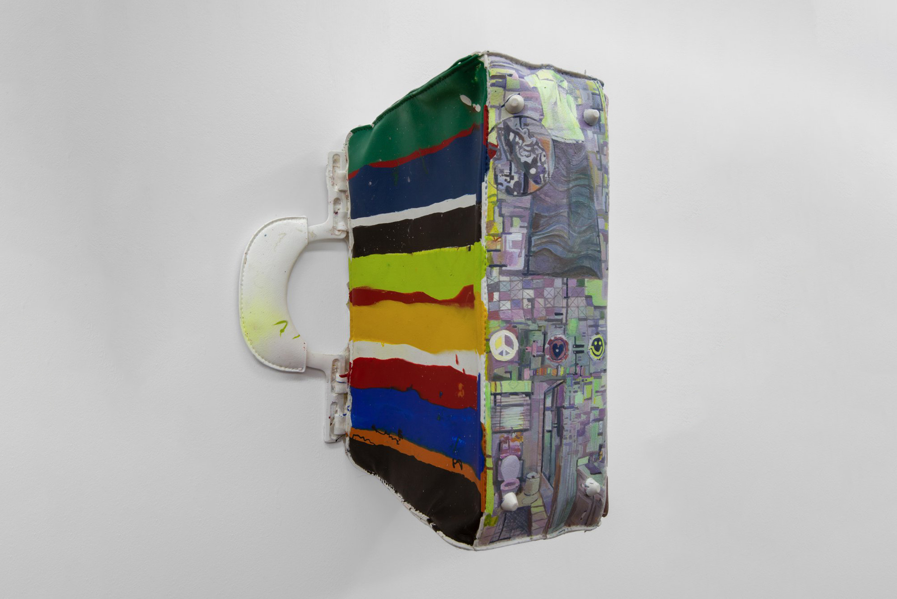 lighter front install shot of art by Amy Stober for Desk Show curated by Collisons Craft